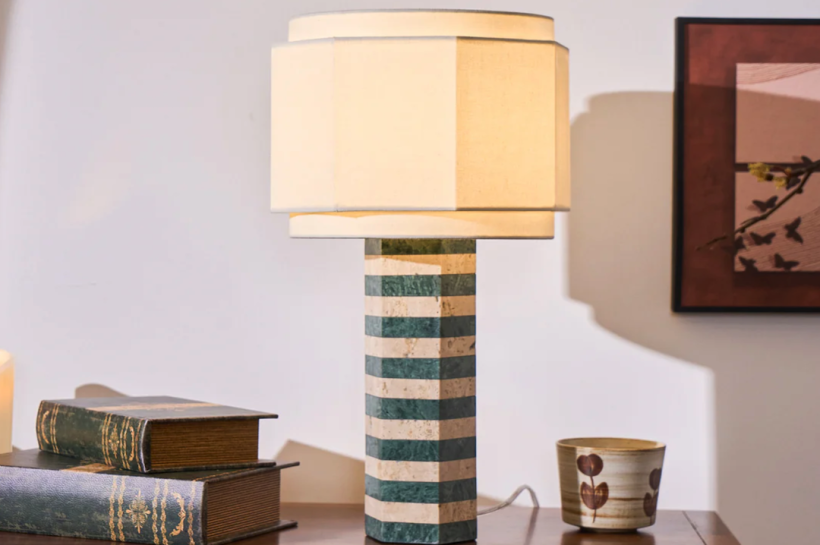 Enhance Your Space with the Modari Striped Stone Table Lamp