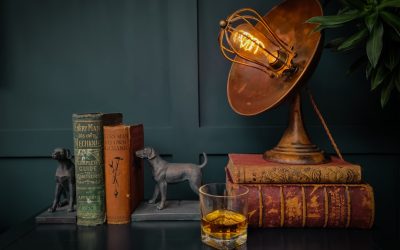 Photo industrial brass pharmacy floor lamp