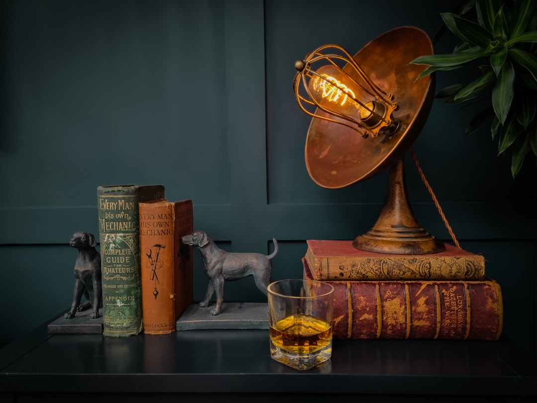 Photo industrial brass pharmacy floor lamp